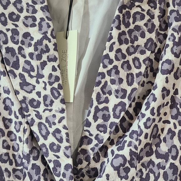 Rachel Zoe open-front blazer in a cream and lavender leopard print *NWT* - Picture 10 of 14
